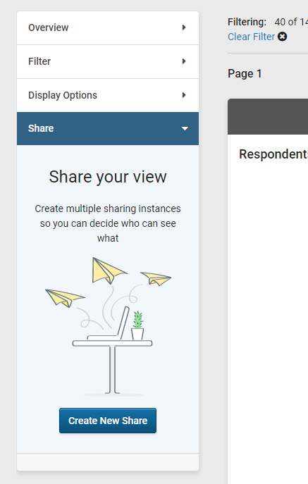 Image showing shared view menu option.